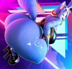 2025 3d_(artwork) absurd_res anthro bandeau big_breasts big_butt black_bandeau black_clothing black_footwear black_high_heels black_latex black_topwear blue_body blue_eyes blue_fur blue_hair breasts butt canid canine clothing digital_media_(artwork) ear_piercing ear_ring eyewear female fluffy fluffy_tail footwear fox fur hair hi_res high_heels hoop_ear_ring huge_breasts huge_butt krystal_(star_fox) latex latex_bandeau latex_clothing latex_topwear looking_at_viewer looking_back looking_back_at_viewer mammal mechanicalstage multicolored_body multicolored_fur nintendo piercing platform_footwear platform_heels ring_piercing shoes solo star_fox sunglasses tail thick_thighs topwear two_tone_body two_tone_fur white_body white_fur