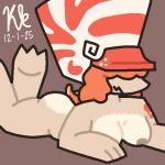 1:1 aliasing anthro areola arm_tattoo armor big_hands big_legs breasts breasts_on_ground brown_areola brown_nipples butt cephalopod cephalopod_shell dated digital_media_(artwork) feet_up female gynomorph_(lore) hair hair_over_eyes hands_on_ground headgear headgear_only helmet helmet_only jagged_mouth kelly_kilbride legs_up lying marine mollusk mollusk_shell mostly_nude_anthro mostly_nude_female multicolored_body naudia_(kelly_kilbride) nautilus nipples nonbinary_(lore) on_front orange_hair orange_tail orange_tentacles overweight overweight_anthro overweight_female pattern_headgear pattern_helmet pinup pose red_stripes red_tattoo shell signature simple_background small_tail smile solo spiral striped_headgear striped_helmet stripes tail tan_body tattoo tentacle_tail tentacles thick_thighs two_tone_body unusual_anatomy unusual_tail