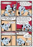 101_dalmatian_street 101_dalmatians 2_missing_limbs amputee black_collar black_ear black_nose black_spots blue_collar blue_jewelry blue_necklace canid canine canis collar comic dalmatian delgado_(101_dalmatians) disability discussion disney dolly_(101_dalmatians) domestic_dog double_amputee dylan_(101_dalmatians) english_text female feral flashlight floppy_ears freckled_face freckles fur group heterochromatic_ears hi_res jewelry leg_markings male mammal markings necklace notched_ear pleading_eyes red_collar red_helmet red_wall redundantmodule socks_(marking) speech_bubble spots text trio vehicle wheelchair white_body white_fur white_spots