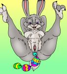  2020 absurd_res anal anal_beads anal_penetration anthro anus breasts claws clitoris digital_drawing_(artwork) digital_media_(artwork) disney egg female fur genitals gradient_background grey_body grey_fur hands_behind_head hi_res judy_hopps lagomorph leporid long_ears lying mammal multicolored_body multicolored_fur nipples nude on_back otaconxix penetration presenting purple_eyes pussy rabbit raised_leg sex sex_toy simple_background smile solo spread_legs spreading white_body white_fur zootopia 