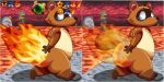 animal_crossing anyplant088 butt_on_fire canid canine digital_media_(artwork) fire hi_res humanoid male male/male mammal mario_bros nintendo nude pixel_(artwork) raccoon_dog solo super_mario_64 tanuki tom_nook_(animal_crossing)