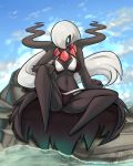  4:5 big_breasts bikini blue_eyes breasts clothed clothing curvaceous curvy_figure darkrai female humanoid latiar legendary_pok&eacute;mon nintendo not_furry outside pok&eacute;mon pok&eacute;mon_(species) pok&eacute;morph solo swimwear video_games voluptuous water 