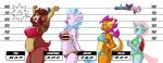  absurd_res anthro arthropod avian blush boastudio bovid bovine bra changeling chart clothing dialogue digital_media_(artwork) dragon european_mythology female friendship_is_magic greek_mythology hasbro height_chart hi_res hippogriff mammal my_little_pony mythological_avian mythology ocellus_(mlp) panties silverstream_(mlp) smolder_(mlp) speech_bubble underwear yak yona_yak 