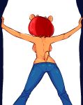  bottomwear bovid butt caprine clothing female hair jeans looking_away mammal mrplow34 pants parappa_the_rapper red_hair sheep solo sony_corporation sony_interactive_entertainment um_jammer_lammy video_games 
