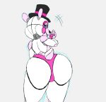  animatronic anthro big_butt breasts butt camel_toe clothing crossgender female five_nights_at_freddy&#039;s funtime_freddy_(fnafsl) half-closed_eyes hat headgear headwear hi_res humanoid looking_at_viewer looking_back machine mammal narrowed_eyes open_mouth rear_view robot simple_background sister_location smile solo tail_tuft thick_thighs top_hat tuft underwear ursid vector-056_(artist) video_games white_background wide_hips 