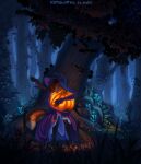 2025 5_fingers absurd_res anthro artist_name autumn bottomwear branch broom canid canine canis claws cleaning_tool clothed clothing colored detailed detailed_background digital_drawing_(artwork) digital_media_(artwork) dress english_text eyes_closed feet female fingers flower food forest fox fruit fungus fur grass hair halloween hat headgear headwear hi_res holidays jack-o&#039;-lantern lamp landscape leaf magic_user mammal markings mouth_closed multicolored_body multicolored_fur multicolored_tail mushroom night old_squatter orange_body orange_fur orange_hair orange_light paws petticoat plant pumpkin purple_clothing rock shaded signature skirt solo tail text topwear tree witch witch_costume witch_hat