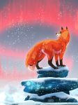 2020 ambiguous_gender canid canine day detailed_background digital_media_(artwork) feral fox fur hi_res mammal orange_body orange_fur outside paws smile snow solo standing wolf250 