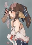  ... 1boy 1girl animal_ears arknights blush bow breasts breath brown_eyes brown_hair camisole commentary covered_nipples disembodied_penis eyebrows_visible_through_hair fox_ears from_side fur-trimmed_jacket fur_trim grey_background hair_between_eyes hair_bow heart heart-shaped_pupils heavy_breathing jacket medium_breasts medium_hair mikojin off_shoulder open_mouth penis penis_on_face perfumer_(arknights) ponytail profile saliva saliva_trail simple_background smelling solo_focus sound_effects spaghetti_strap spoken_ellipsis spoken_heart striped striped_bow sweat sweating_profusely symbol-shaped_pupils trembling white_camisole 
