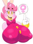  absurd_res anthro big_breasts boon_(vimhomeless) bow_tie breasts clothing equid equine female gloves hair handwear hi_res horn inimus lipstick looking_at_viewer makeup mammal pink_body pink_hair simple_background solo unicorn white_background yellow_eyes yellow_lipstick 
