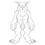  anthro arixarby claws facing_forward fangs fluffy grin hi_res large_paws large_teeth long_ears male norfux_cruble_(arixarby) smile solo splynter teeth 