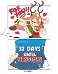 2025 anthro antlers brown_body card christmas deer dialogue drawligator english_text envelope eyelashes eyes_closed female hand_on_cheek heart_symbol hi_res holding_mail holding_object holding_paper holidays horn human mail mammal new_world_deer paper renata_(drawligator) smile solo tan_body text xoxo