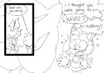  ! 2020 amy_rose anthro biped black_and_white blush bodily_fluids clothing comic dialogue dress duo english_text eulipotyphlan female gloves handwear hedgehog hi_res kohane01 male mammal monochrome shadow_the_hedgehog sonic_the_hedgehog_(series) speech_bubble standing sweat text 