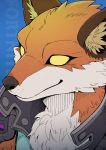  anthro brown_ears canid canine clothed clothing dark_ishihara empty_eyes epic_games fennix_(fortnite) fortnite fox fur headshot_portrait hi_res male mammal multicolored_body multicolored_fur orange_body orange_fur portrait solo video_games white_body white_fur yellow_eyes 