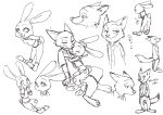  absurd_res anthro black_and_white bottomwear canid canine chu_twst clothed clothing disney duo female fox fully_clothed fur hi_res japanese_text judy_hopps lagomorph leporid male mammal monochrome necktie nick_wilde on_lap open_mouth open_smile pants rabbit red_fox shirt simple_background sitting_on_lap smile standing text topwear white_background zootopia 