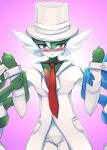  arm_blades ashraely blue_body blush button_(disambiguation) chest_spike clothing eyebrows female fighting_over_boy gallade gardevoir grabbing grabbing_arm gradient_background green_body hat headgear headwear hi_res humanoid looking_at_viewer male necktie nintendo not_furry pockets pok&eacute;mon pok&eacute;mon_(species) shiny_pok&eacute;mon simple_background sir_gallade spikes spikes_(anatomy) suit top_hat video_games white_clothing 