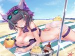  azur_lane bikini cheshire_(azur_lane) garter habu_rin manjuu_(azur_lane) megane see_through swimsuits 