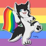  1:1 anthro canid canine canis domestic_dog flag hi_res husky lgbt_pride lgtb male mammal nekosteck nordic_sled_dog pride_colors rivey_ravenheart solo spitz 