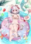  bikini cleavage feet garter granblue_fantasy open_shirt see_through sherryqq swimsuits vikala_(granblue_fantasy) wet 