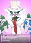  anthro arm_blades ashraely blue_body blush bodily_fluids button_(disambiguation) chest_spike clothing dating_sim dialogue english_text eyebrows female fighting_over_boy gallade gameplay_mechanics gardevoir grabbing grabbing_arm gradient_background green_body hat headgear headwear hi_res looking_at_viewer male menu necktie nervous_smile nintendo options pockets pok&eacute;mon pok&eacute;mon_(species) shiny_pok&eacute;mon simple_background sir_gallade smile spikes spikes_(anatomy) suit sweat sweat_drops talking_to_viewer text text_box top_hat video_games white_clothing 