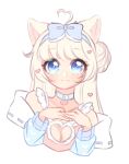 accessory animal_humanoid bow_ribbon breasts cat_humanoid cleavage_cutout clothing collar cutout felid felid_humanoid feline feline_humanoid female hair hair_accessory hair_bow hair_ribbon humanoid looking_at_viewer mammal mammal_humanoid ribbons smile solo yumemin