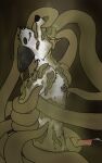  animal_genitalia animal_penis anthro black_ears bodily_fluids boundtobemessy canid canine canine_genitalia canine_penis cum eating_feces erection eyes_closed feces feces_everywhere feces_in_mouth feces_on_body feces_on_penis forced fox fur genital_fluids genitals hands_behind_back hi_res male mammal open_mouth orgasm penis side_view solo tentacles white_body white_fur 