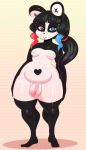  anthro balls breasts fan_character genitals giant_panda girly heterochromia intersex loy_miyazaki male mammal penis slightly_chubby solo somescrub thick_thighs ursid wide_hips 