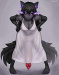 2025 accessory animal_ears animal_genitalia animal_humanoid animal_penis bent_over big_knot big_penis biped black_body black_fur black_hair black_sclera black_tail bodily_fluids braided_hair breasts canid canid_humanoid canine canine_genitalia canine_humanoid canine_penis claws clothed clothing cute_fangs dress erection eyebrow_through_hair eyebrows fangs flaming_eyes fur fur_tuft furry_arms furry_legs genital_fluids genitals grey_body grey_skin gynomorph gynomorph_humanoid hair hair_accessory hair_tie hi_res huge_knot huge_penis humanoid hyper hyper_genitalia hyper_penis intersex intersex_humanoid knot knotted_penis leaking_precum long_hair looking_at_viewer mammal mammal_humanoid medium_breasts no_underwear penis precum purple_body purple_eyes purple_fur red_penis scar seraziel signature solo sundress sweat sweatdrop sweaty_breasts sweaty_genitalia sweaty_penis tail tail_motion tailwag teeth translucent translucent_clothing translucent_hair tuft wolf_humanoid
