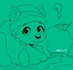 anthro breasts canid canine canis clothing domestic_dog everest_(paw_patrol) female fur hat headgear headwear hi_res hot_spring husky looking_at_viewer mammal monochrome nickjr nordic_sled_dog nude paw_patrol smile solo spitz steam tagme trc001 water 