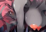  anthro big_breasts blush bodily_fluids breasts canid canine female fur hair hi_res kouseki0024 mammal nintendo nipples nude pok&eacute;mon pok&eacute;mon_(species) solo video_games zoroark 