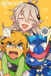  2020 :d :o ambiguous_gender amphibian anthro armor black_eyebrows blonde_hair blue_body blue_eyes blue_skin bodily_fluids clothed clothing corrin crossover eyebrows eyes_closed female fire_emblem fire_emblem_fates greninja grey_hair group hair humanoid humanoid_pointy_ears hylian link long_tongue male mammal membrane_(anatomy) multicolored_body multicolored_skin nintendo open_mouth open_smile pictographics pink_tongue pok&eacute;mon pok&eacute;mon_(species) red_tongue saliva scalie shocked simple_background size_difference smile speech_bubble star sweat tan_body tan_skin tears the_legend_of_zelda tongue tongue_out toon_link video_games webbed_hands wind_waker yasaikakiage yellow_background yellow_body yellow_skin 