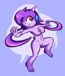  action_pose anthro breasts czippy dragon female freedom_planet genitals hair hi_res hybrid navel nipples nude one_eye_closed pose purple_body purple_hair pussy sash_lilac solo video_games 