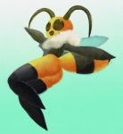  antennae_(anatomy) anthro arthropod bee bug_fables butt evenytron female gradient_background hi_res hymenopteran insect insect_wings leg_markings markings moonsprout_games nude open_mouth simple_background socks_(marking) solo vi_(bug_fables) wings 