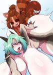  absurd_res ailurid ambiguous_penetration antelope anthro balls big_balls big_breasts big_butt blue_eyes blue_hair blush bovid breasts brown_hair butt dmxwoops duo emily_cross eyes_closed female female_penetrated fur gazelle genitals grey_body grey_fur hair hi_res horn huge_balls huge_breasts huge_butt male male/female male_penetrating male_penetrating_female mammal multicolored_body multicolored_fur noah_morgan onomatopoeia penetration plap_(sound) red_body red_fur red_panda ringtail sex size_difference sound_effects text tongue tongue_out two_tone_body two_tone_fur 