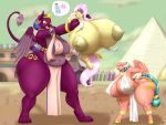  absurd_res anthro anthrofied bent_over big_breasts blues64 breast_size_difference breasts clothing equid equine felid female fluttershy_(mlp) friendship_is_magic group hand_on_hip hasbro hi_res huge_breasts hyper hyper_breasts larger_female loincloth mammal my_little_pony mythological_sphinx mythology nipple_outline nipples outside pegasus pyramid size_difference slightly_chubby smaller_female somnambula_(mlp) sphinx_(mlp) thespacepon3 thick_thighs wings 