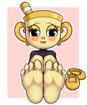  4_toes animate_inanimate barefoot chalice clothed clothing cuphead_(game) cute_face feet female foot_focus footwear for_a_head hi_res huitu_c humanoid humanoid_feet male ms._chalice not_furry object_head shoes soles solo toes video_games 