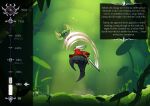 absurd_res animal_humanoid anthro arachnid arachnid_humanoid arthropod arthropod_humanoid big_butt black_body black_eyes bottom_heavy butt cloak clothing corruption donation_drive duo english_text exoskeleton expansion female fwingerz growth growth_drive hi_res hollow_knight:_silksong hollow_knight_(franchise) horn hornet's_needle hornet_(hollow_knight) huge_butt humanoid jumping melee_weapon rear_view red_clothing slashing solo_focus team_cherry text thick_thighs thread transformation weapon weight_gain wide_hips