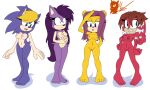  absurd_res archie_comics bernadette_hedgehog blonde_hair blue_body blue_eyes blue_fur breasts echidna eulipotyphlan eyelashes feet female fur genitals group hair hedgehog herpestid hi_res isabella_mongoose lara-le mammal meyk mongoose monotreme nipples purple_body purple_fur purple_hair queen_aleena_hedgehog red_body red_fur sega simple_background sonic_the_hedgehog_(archie) sonic_the_hedgehog_(comics) sonic_the_hedgehog_(series) sonic_underground standing vulva white_background yellow_body yellow_fur 