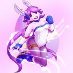  anthro articaartes boots breasts bunny_costume cleavage clothed clothing costume dragon fake_ears fake_rabbit_ears female footwear freedom_planet gloves hair handwear hi_res hybrid long_hair purple_body purple_hair sash_lilac solo video_games 