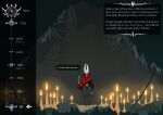 absurd_res animal_humanoid anthro arachnid arachnid_humanoid arthropod arthropod_humanoid black_body black_eyes bottom_heavy cloak clothing corruption donation_drive english_text exoskeleton expansion female fwingerz growth growth_drive hi_res hollow_knight:_silksong hollow_knight_(franchise) horn hornet's_needle hornet_(hollow_knight) humanoid melee_weapon red_clothing solo standing team_cherry text thick_thighs thread transformation weapon weight_gain wide_hips womb_tattoo
