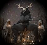 2_horns 3d_(artwork) ahegao american_mythology anthro antlers areola big_breasts big_horn big_pubes black_areola black_body black_fur black_hooves black_nipples black_tongue blasphemy bone breast_squish breasts brown_sky candle cemetery cross curvy_figure dark_areola dark_nipples digital_media_(artwork) fangs female fetlocks forest fur genitals glistening glistening_areola glistening_nipples glistening_tongue glowing glowing_eyes grave hand_on_own_breast hi_res hooves horn huge_breasts human_skull impaer_jaster improvised_dildo improvised_sex_toy indigenous_north_american_mythology long_fangs looking_pleasured masturbation mythology neck_tuft night nipples north_american_mythology open_mouth outdoor_nudity outside penetration plant pubes sculpture sharp_teeth skull skull_head sky solo squish star starry_sky statue teeth thick_thighs tombstone tongue tongue_out tree tuft unguligrade vaginal vaginal_masturbation vaginal_penetration voluptuous voluptuous_anthro voluptuous_female vulva watermark wendigo wide_hips