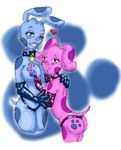  &lt;3 blue blue's_clues blue_(character) blue_fur blues_clues breasts butt canine clothed clothing collar dog eye_contact female fur gloves lesbian magenta mammal nickelodeon nipples panties pawprint plain_background purple_fur skimpy thong underwear unknown_artist white_background 