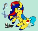 blue_eyes brush equid equine fan_character female feral friendship_is_magic horn horse keltaxx_(character) magic mammal miu_vamcat my_little_pony new_look paper pony scissors solo tagme unicorn_pony winged_unicorn wings yellow_body 