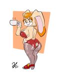  absurd_res anthro beverage big_breasts big_butt breasts bunny_costume butt clothing costume female henrytoons hi_res lagomorph leporid mammal mature_female mother parent rabbit solo sonic_the_hedgehog_(series) tea thick_thighs vanilla_the_rabbit wide_hips 
