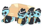  2020 :d :o ambiguous_gender anthro blue_body blue_skin blue_tail clothed clothing coffin coffin_dance eyewear glasses group hat headgear headwear hi_res jacket meme nintendo open_mouth pok&eacute;mon pok&eacute;mon_(species) red_tongue scalie shell simple_background smile squirtle squirtle_squad standing tongue topwear video_games white_background yasaikakiage 