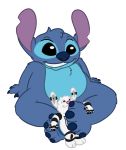  2017 alien alpha_channel black_markings blue_body blue_fur blue_nose boutin2009 claws disney experiment_(lilo_and_stitch) fan_character feet fur head_tuft hex_(dave20p) hi_res lilo_and_stitch long_ears markings no_sclera notched_ear pink_nose purple_inner_ear semi-anthro sharp_teeth smile stitch_(lilo_and_stitch) teeth toe_claws tuft white_body white_fur 