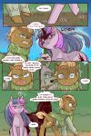  2020 2:3 armor blonde_hair blue_eyes blue_hair blue_sky bodily_fluids brown_body brown_fur clothed clothed_feral clothing cold-blooded-twilight comic cutie_mark day dialogue digital_media_(artwork) dragon earth_pony english_text equid equine female feral friendship_is_magic fur glowing glowing_eyes green_eyes group guard hair hasbro headgear helmet hi_res hooves horn horse long_hair male mammal motion_lines multicolored_hair my_little_pony onomatopoeia outside pink_body pink_hair pink_scales plant pony purple_body purple_eyes purple_fur quadruped scales scalie short_hair shrub sky sound_effects speech_bubble spike_(mlp) sweat text twilight_sparkle_(mlp) unicorn 