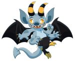  2020 2_horns 2_toes 4_arms 4_fingers alien alpha_channel ambiguous_gender angoraram bat_wings black_body black_fur blue_nose chest_tuft claws disney experiment_(lilo_and_stitch) eyebrows fan_character fingers fur grey_body horn lilo_and_stitch looking_at_viewer membrane_(anatomy) membranous_wings multi_arm multi_limb multicolored_body multicolored_fur open_mouth open_smile pawpads rhylith semi-anthro sharp_teeth simple_background smile spade_tail teeth toe_claws toes transparent_background tuft wings yellow_claws yellow_eyes 
