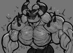  angry biceps demon growth horn humanoid male monochrome muscle_growth muscular muscular_humanoid muscular_male pecs ripped-saurian sega solo sonic_the_hedgehog_(series) spikes struggling the_deadly_six video_games zavok 