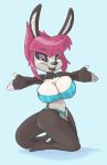  anthro big_breasts bikini black_body black_fur blue_background breasts butt cleavage clothed clothing fan_character female fur half-closed_eyes jak_and_daxter joelasko kneeling looking_at_viewer mammal multicolored_body multicolored_fur mustelid narrowed_eyes naughty_dog navel ottsel simple_background skimpy smile solo sony_corporation sony_interactive_entertainment sushi_(nitro) swimwear two_tone_body two_tone_fur video_games white_body white_fur 
