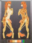  2020 anthro areola ariveil balls breasts digital_media_(artwork) genitals giraffe giraffid gynomorph hi_res humanoid_genitalia humanoid_penis intersex mammal model_sheet nipples penis solo 